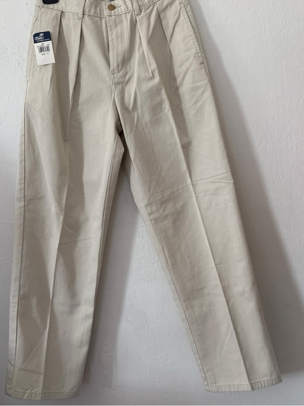 NEW Polo Ralph Lauren Andrew sz 10 pleated khaki chino pants boys youth Uniform